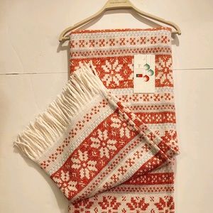 🎁Texteis Penedo Throw Blanket - Iced Red Snowflakes